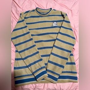Yellow and blue RipnDip crew neck sweater